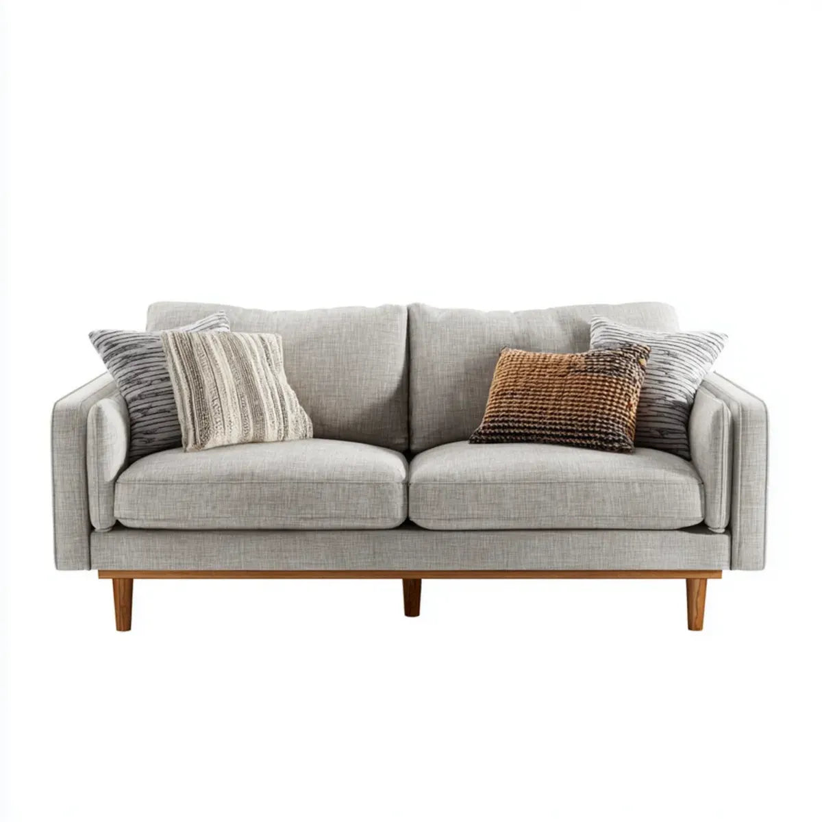 Divano 2 posti grigio chiaro 180 x 85 x 85 cm in poliestere rettangolare