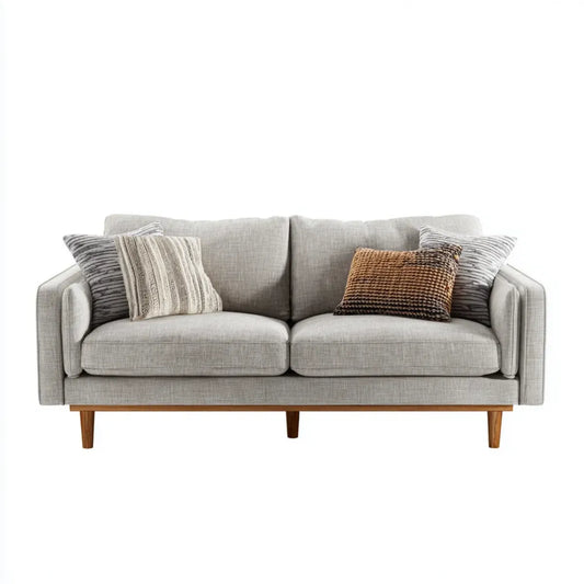 Divano 2 posti grigio chiaro 180 x 85 x 85 cm in poliestere rettangolare