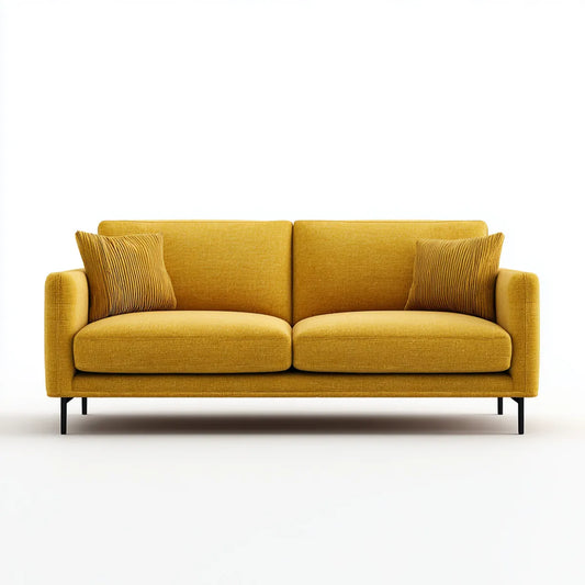 Divano 2 posti giallo senape 180 x 85 x 82 cm in poliestere rettangolare