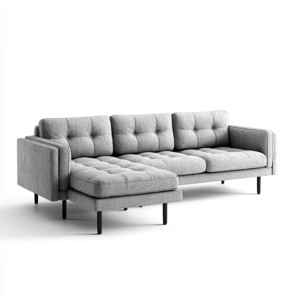Divano angolare con chaise longue sinistra grigio 250 x 160 x 85 cm in poliestere a L